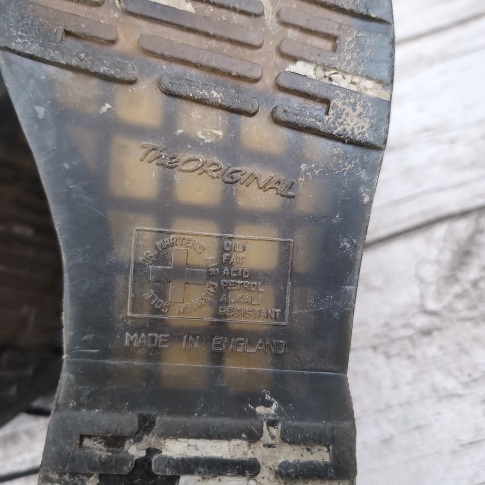 Vintage Dr Martens Black Leather Lace Up Oxford Shoes Men Size 8 - Picture 11 of 11